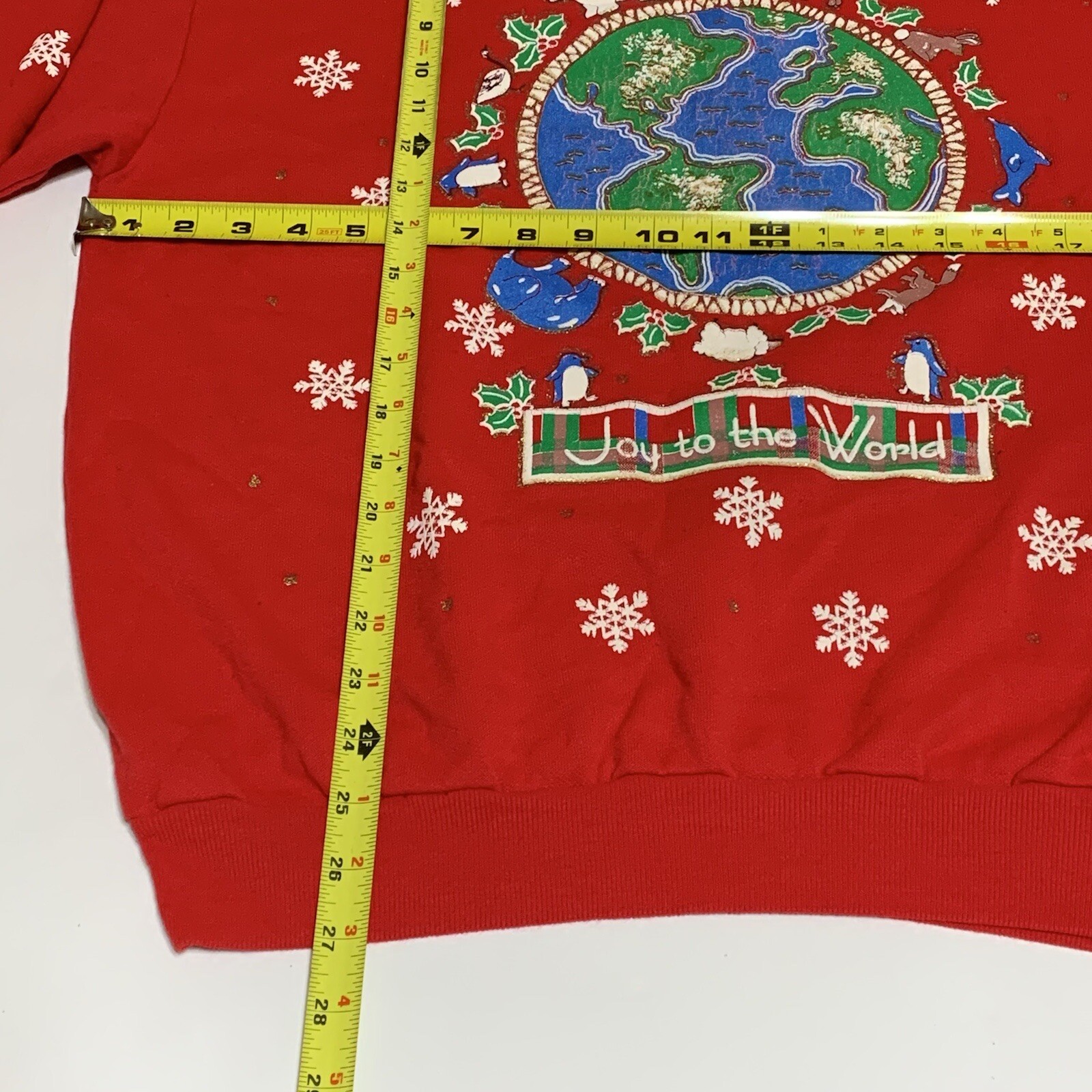 VTG Christmas Sweatshirt Joy To The World Women’s Size Large Holiday Time