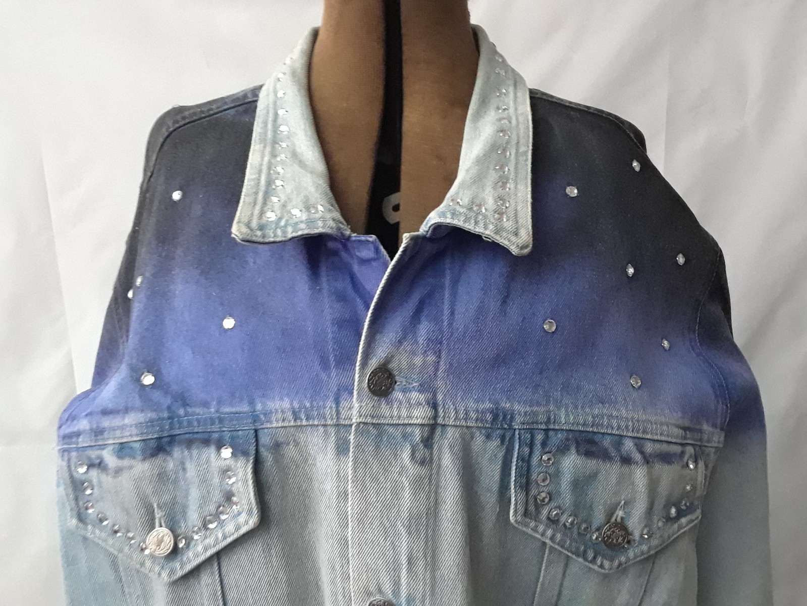 Vintage Denim Jacket Size Large JUST BRASS INC. Freeport NYC Large U.S.A. Made
