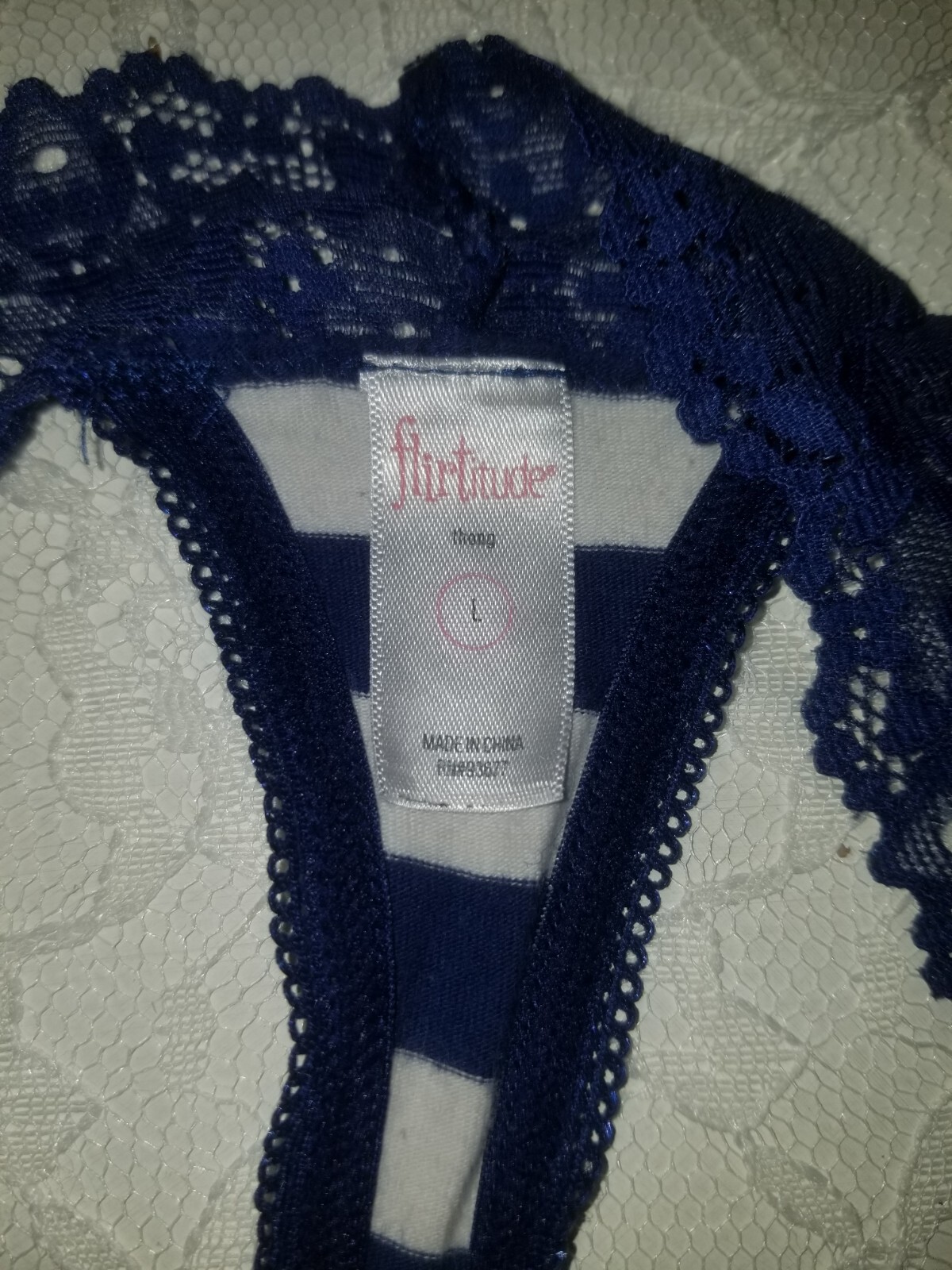 Vintage Flirtitude Lingerie L Thong Lace Bikini Panties Underwear