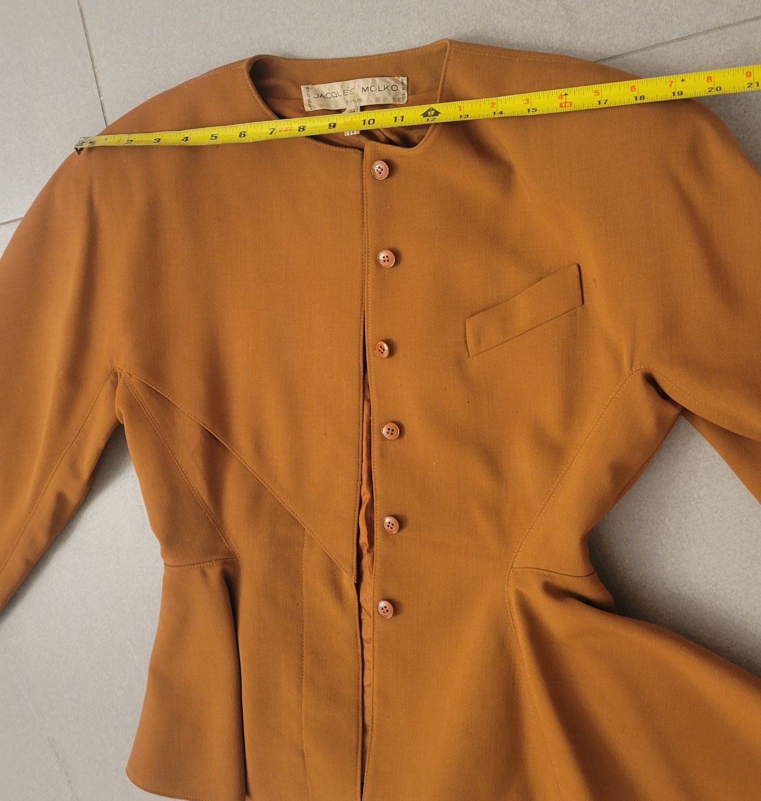 Vtg Skirt Suit Sz 8 French Import Couture 80’s Paris Wool Jacques Molko Note Gvc