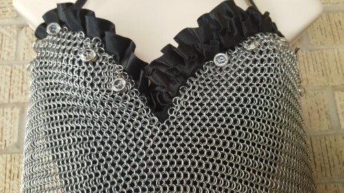 1980s Corset Cher Style Chain Mail 34B Vintage Top Club