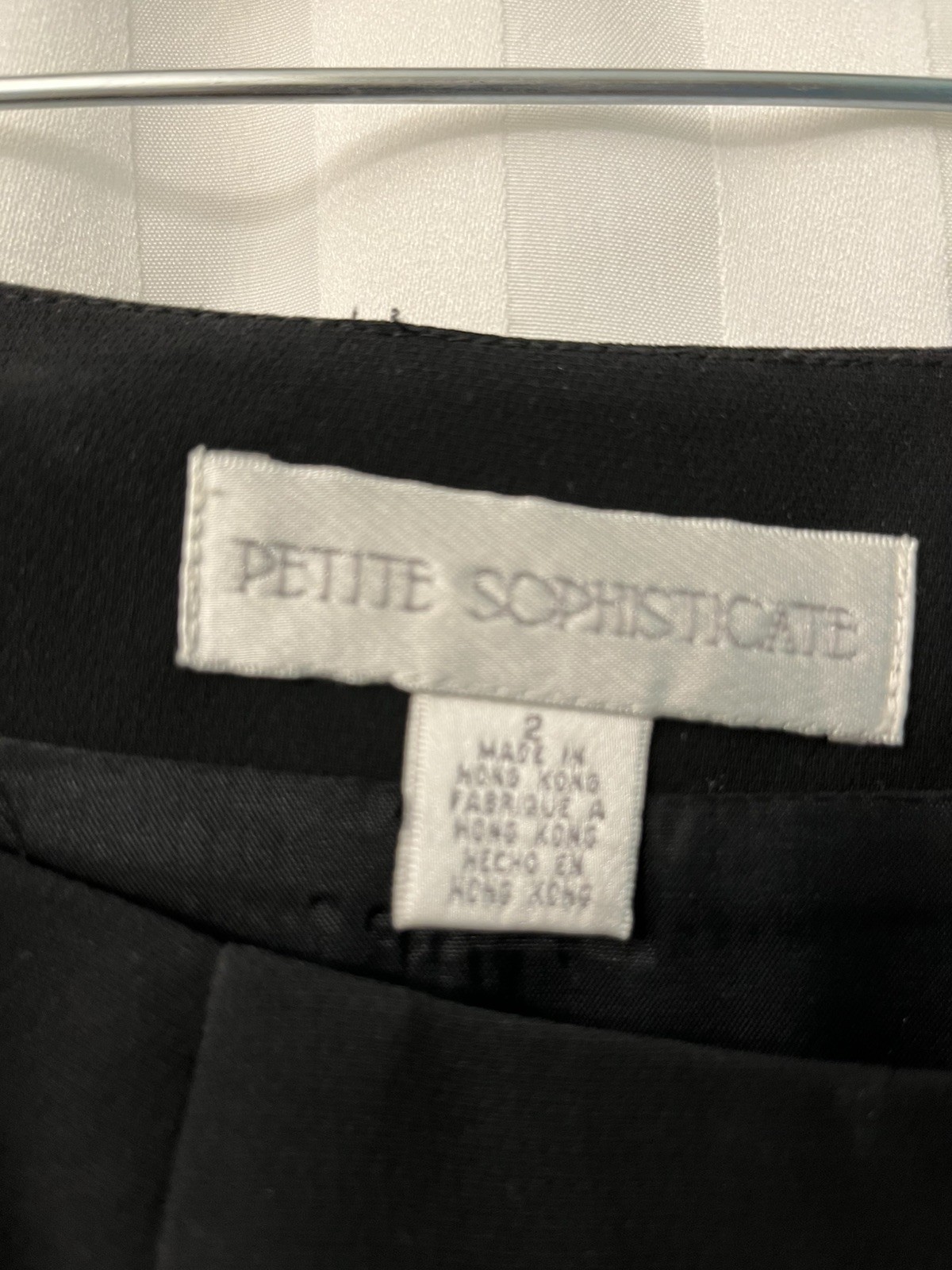 Vintage Petite Sophisticate Black Mid-Calf Pencil Skirt slit Career dressy 2P