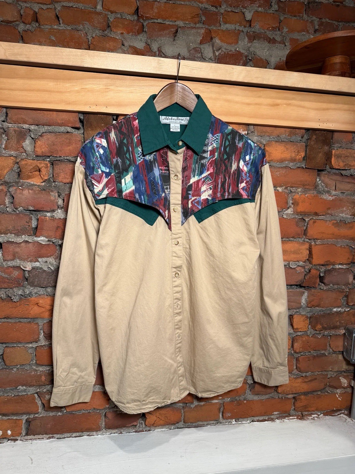 Vintage 1994 Adobe Rose Pattern Western Shirt Size Woman’s Large