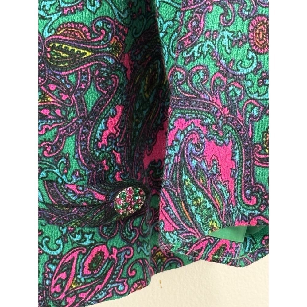 Vtg Edith Meiser Paisley Cropped Jacket Retro Whimsygoth Art