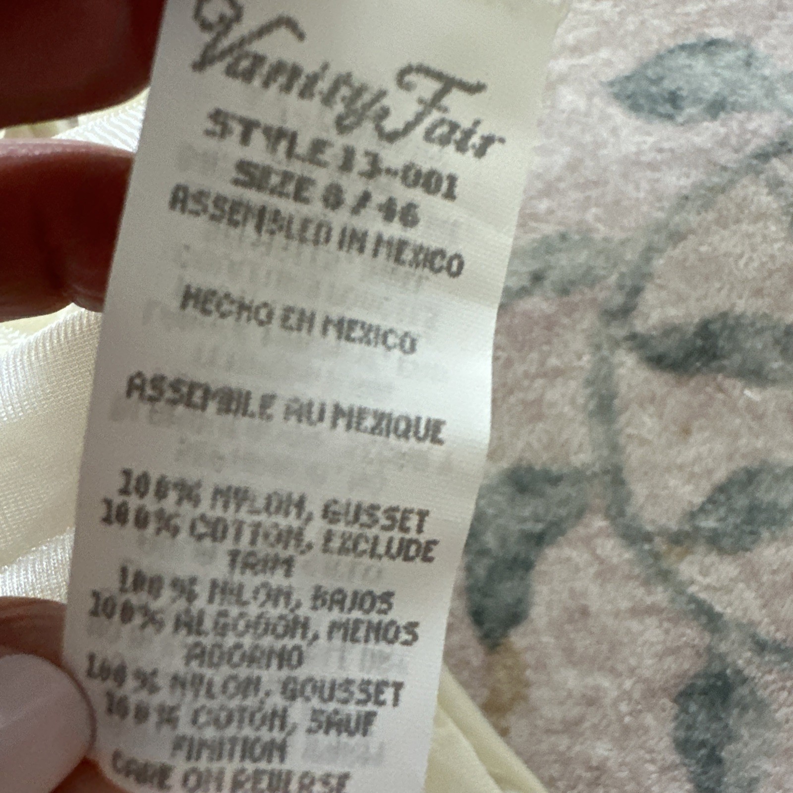NWT Vintage Vanity Fair Panties Nylon Nouveau 8 XL Inside Tag Candle Glow Cream