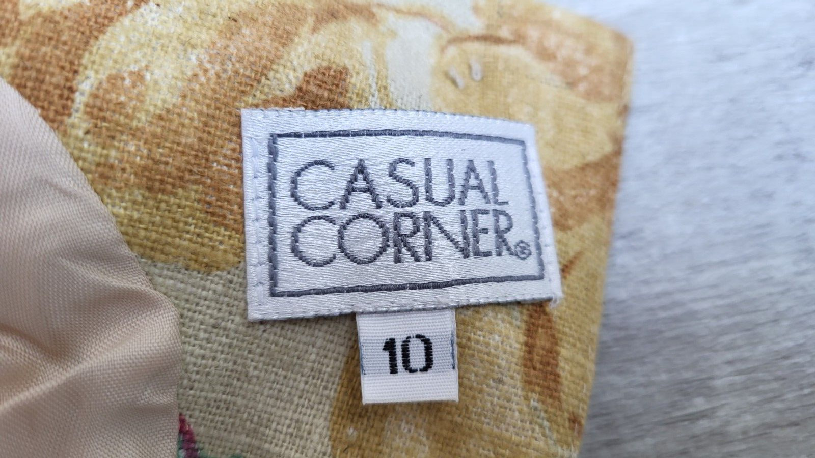 Vintage 80/90’s Casual Corner Floral Cotton Flax Dress – Size M – EUC