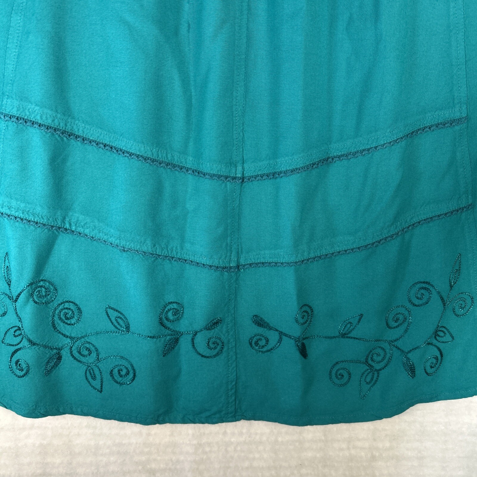 JUST CLASS Womens Boho 2 Pc Set Turquoise Maxi 1990s Top 1xl Skirt XL
