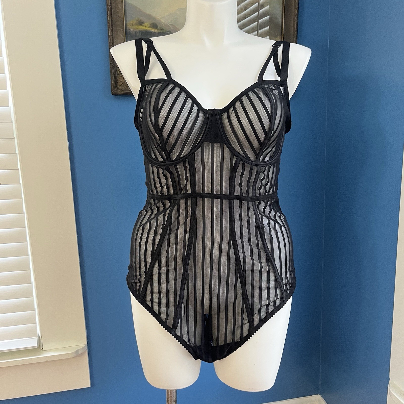 TORRID CURVE Bodysuit Teddy Sheer Stretch Mesh Underwire Sz 2XL Curvy Plus