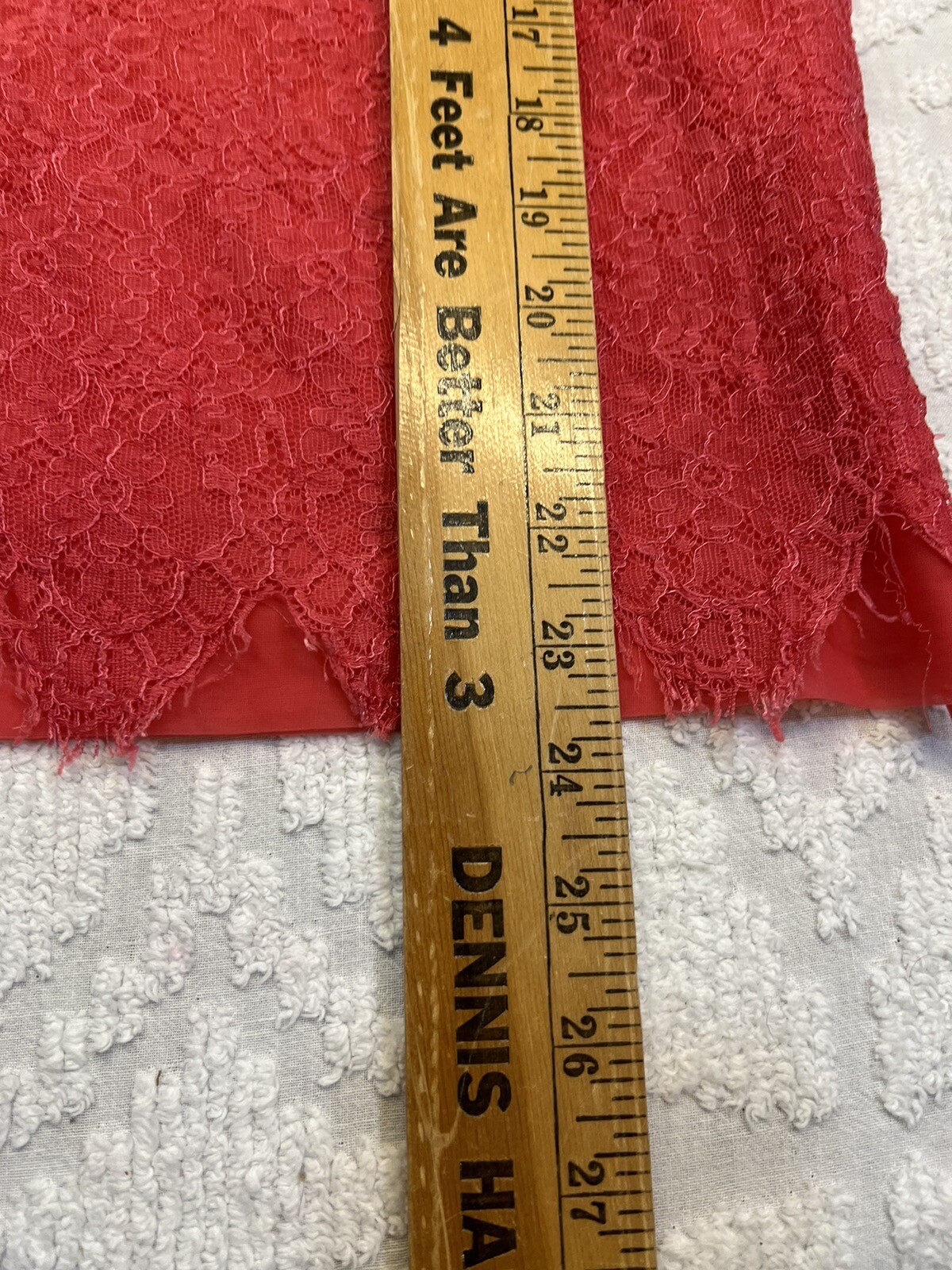 Vtg 50s/60s Luxite Kayser Slip Sz 32 Red/Pink & Lace Nylon Midi Repaired