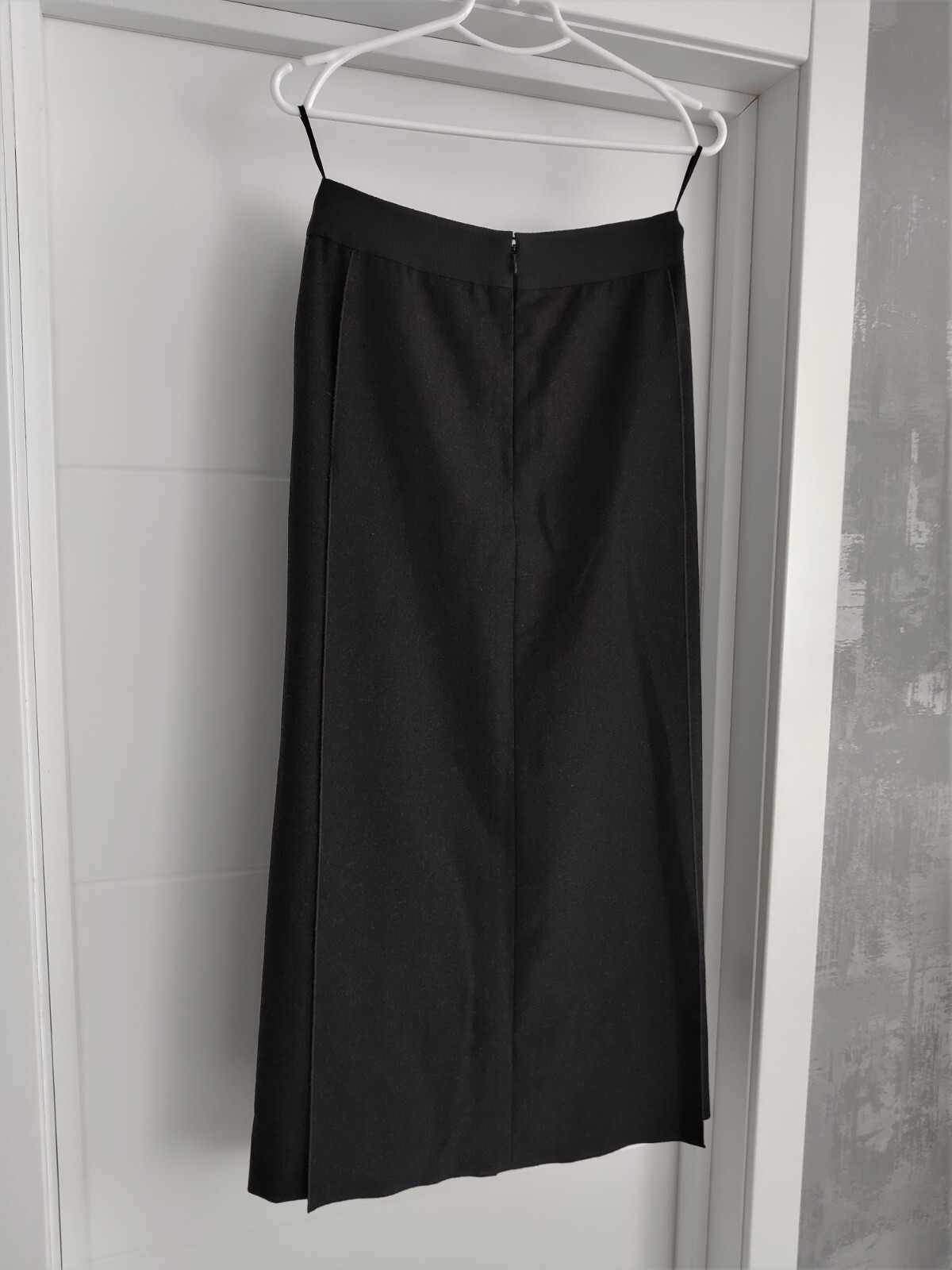Chanel Vintage 1999 France Wool Cashmere Gray Overlap Panel Long Maxi Skirt 38 S