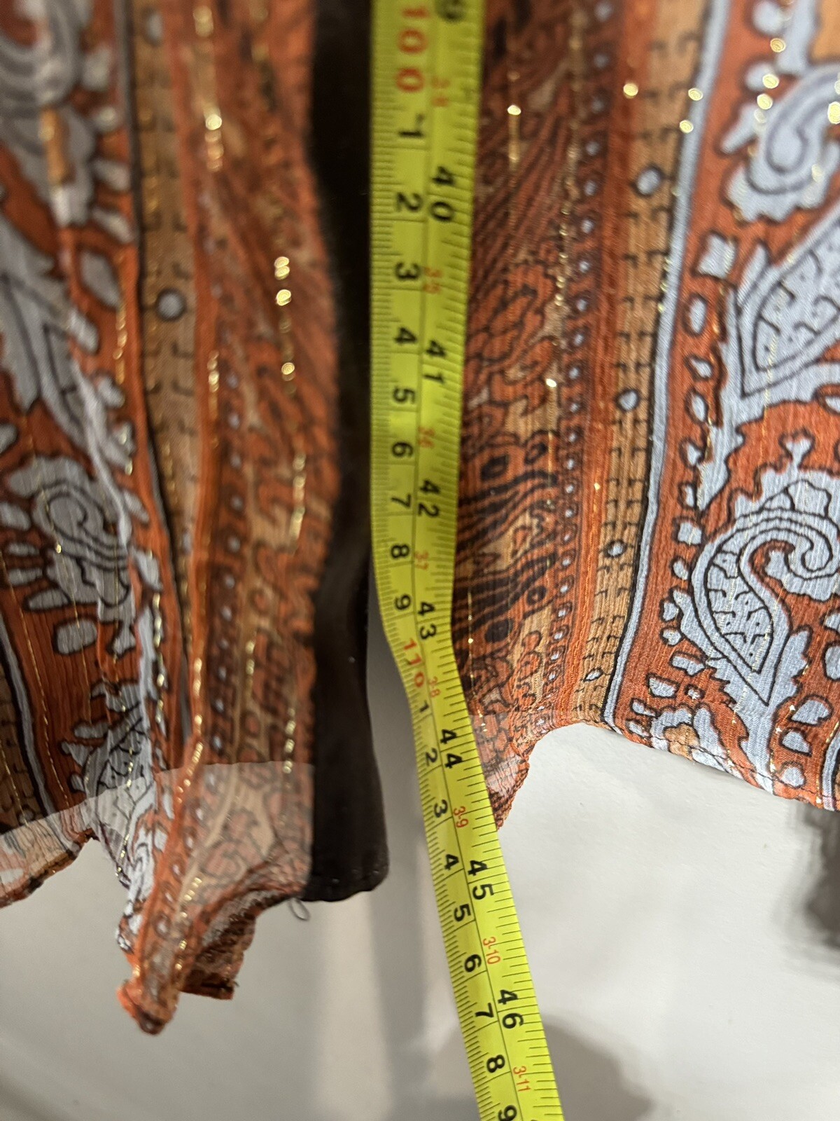 VTG Spenser Jeremy Beaded Metallic 98% Silk Sun Dress Empire Waist Brown Sz 10