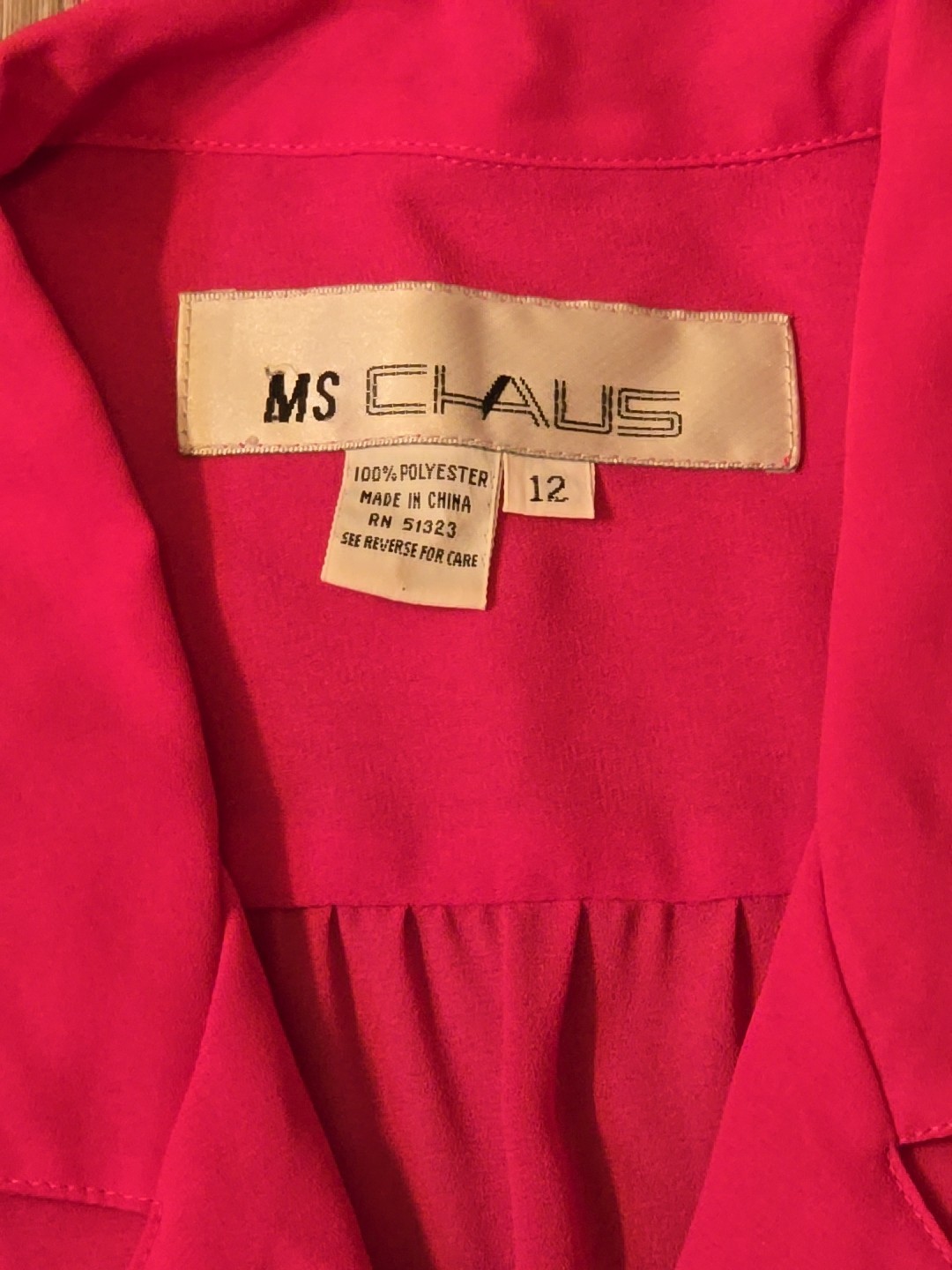 Vintage 1980s Ms Chaus Pink Belted Secretary Dress Size 12 Silky Button Down