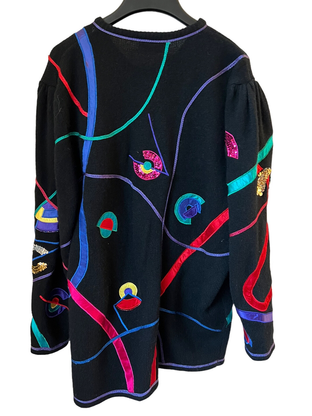 Magnolia Sweater Cardigan Lambswool Rabbit Hair Geometric Ribbon Vintage