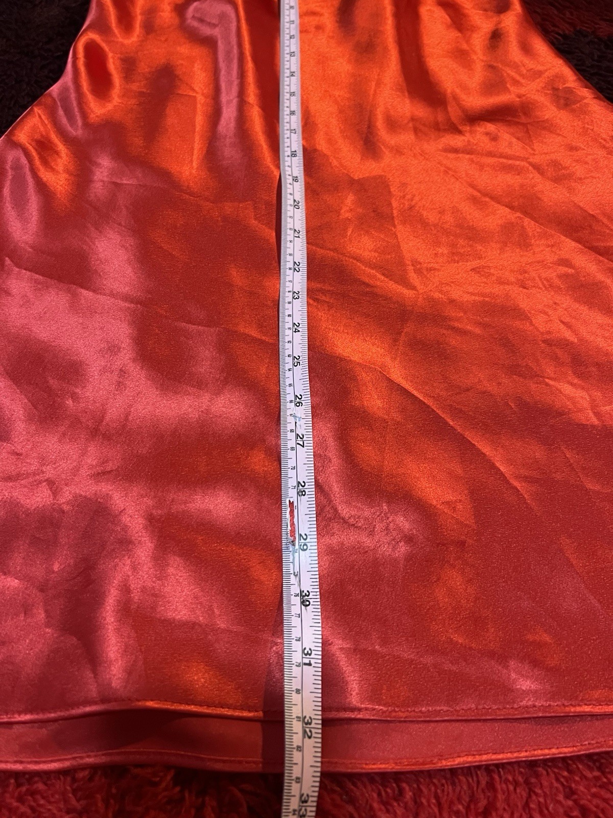 Vtg 90’s Farr West Style Red Gilligan & O’Malley Satin Slip Night Gown S USA