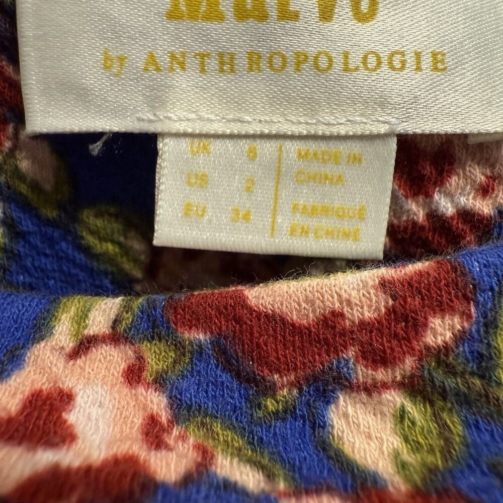 Anthropologie Maeve Skirt Sz 2 Textured Pencil Floral Career Summer Boho Vibrant