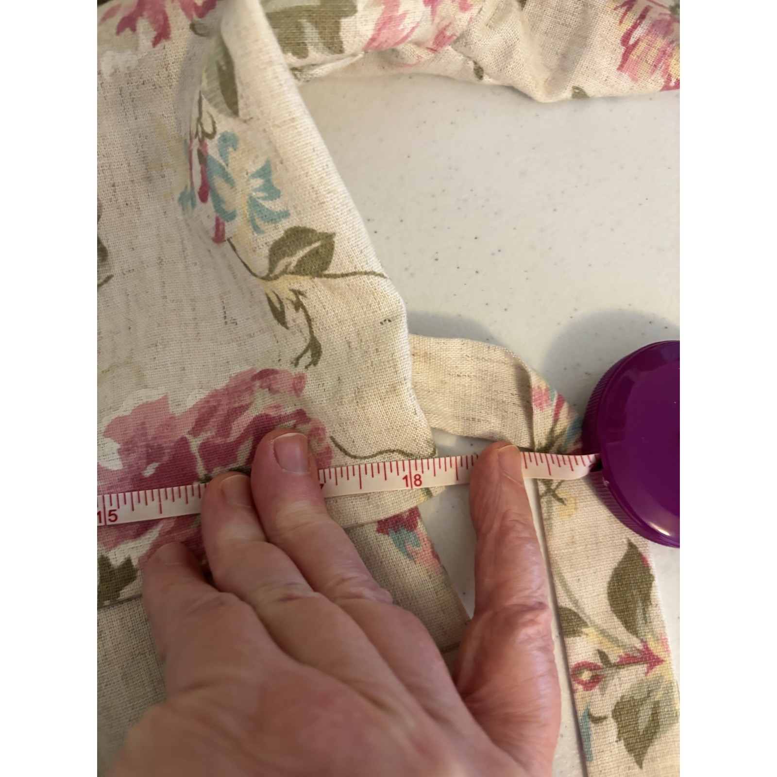 Vintage Peri Petites Dress Womens 10P Flax Blend Pink Floral Cottage Midi Dress