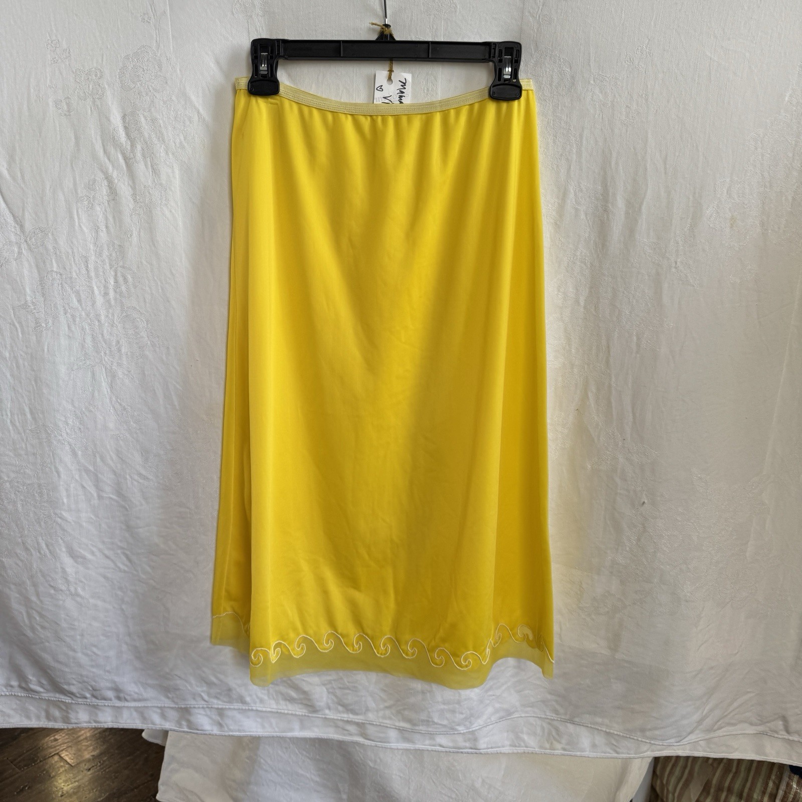 Vintage Yellow Pillow Tab Half Slip Skirt M Yolande
