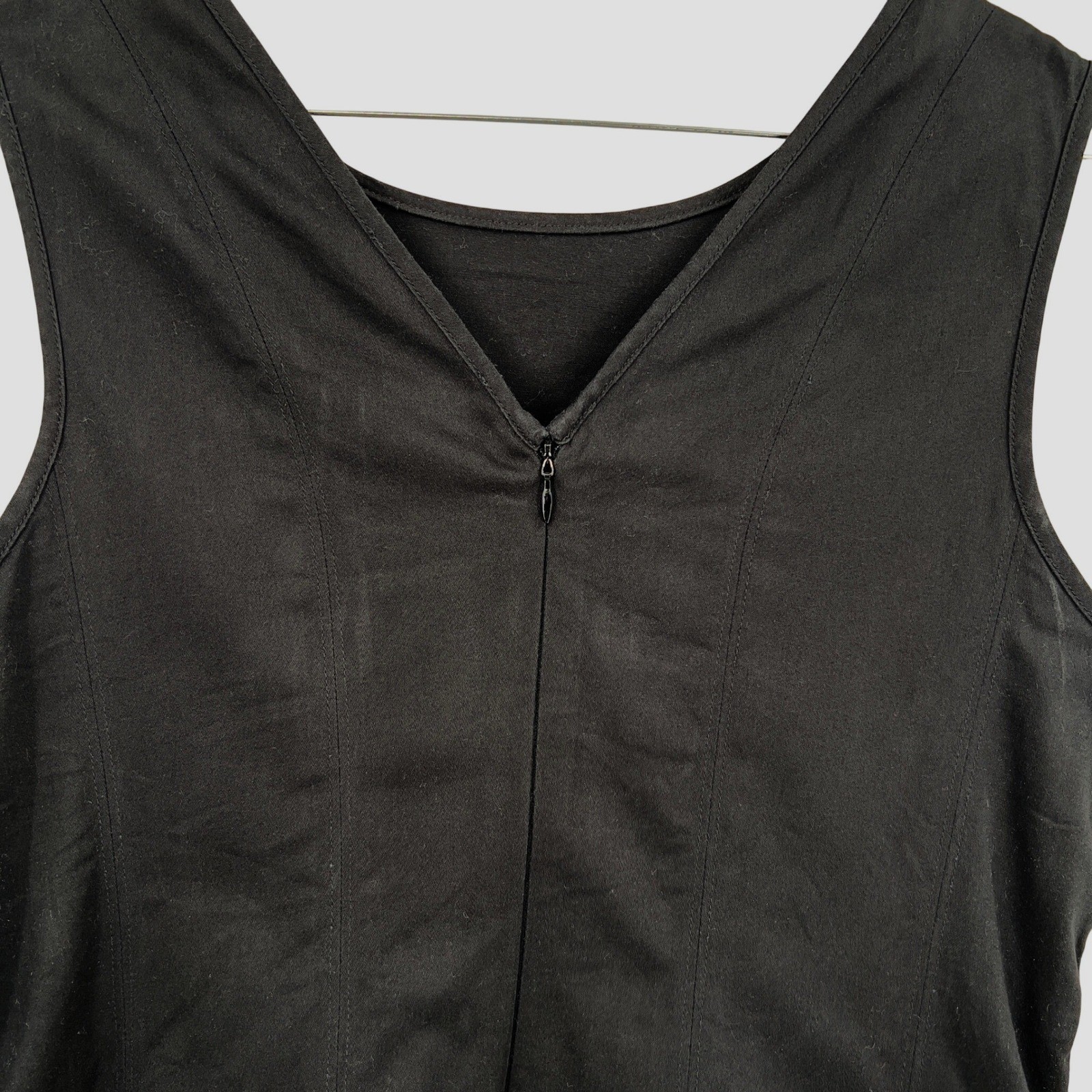 Donna Ricco Black Fit Flare Dress Geometric Laser Cut Eyelet Hem Size 14