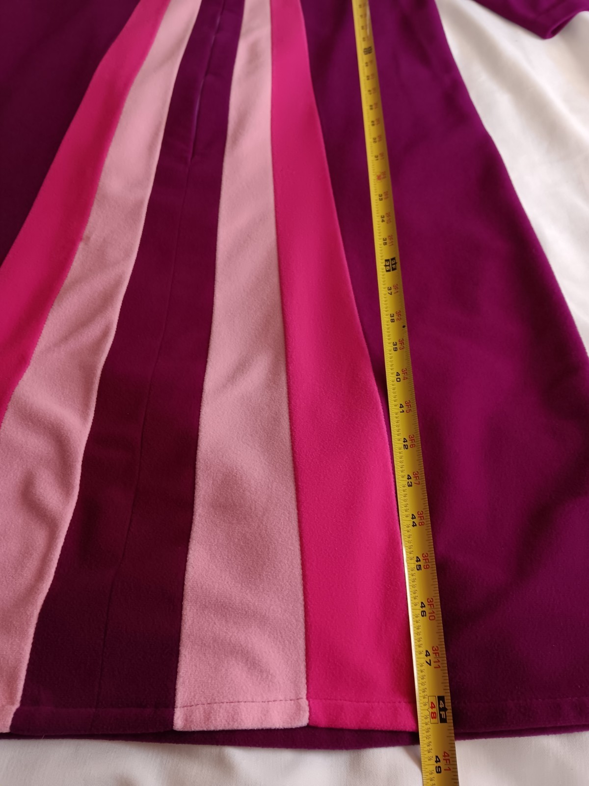 Vtg 70s JC Penney Velour Front Zip Robe 14 Fits L Purple Majenta Pink