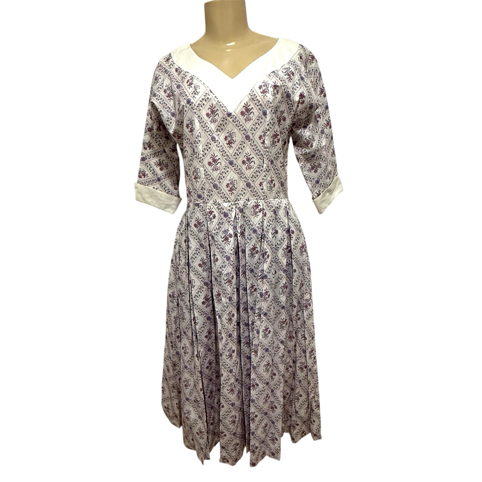 Vintage Laura Ashley Dress 12 Prairie Collar Cottage Core Floral Tea Midi