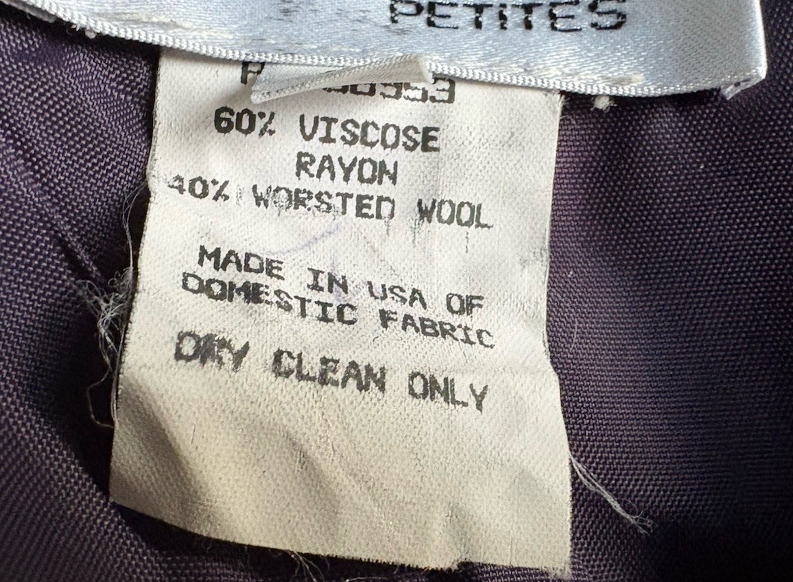 Working Girl Breckenridge VTG Navy Double Breasted Jacket Skirt Suit 70’s 2P/6P