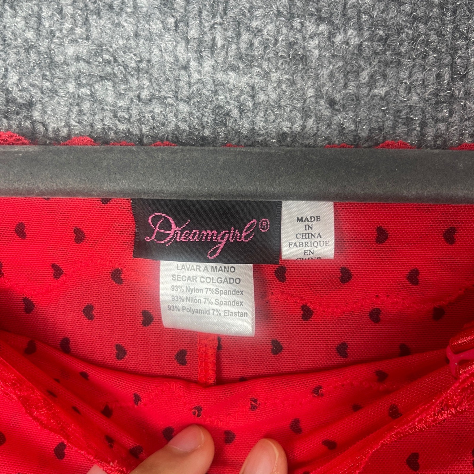 NEW VINTAGE Y2K Dreamgirl dress Small Red polka dot Heart Mesh Off Shoulder