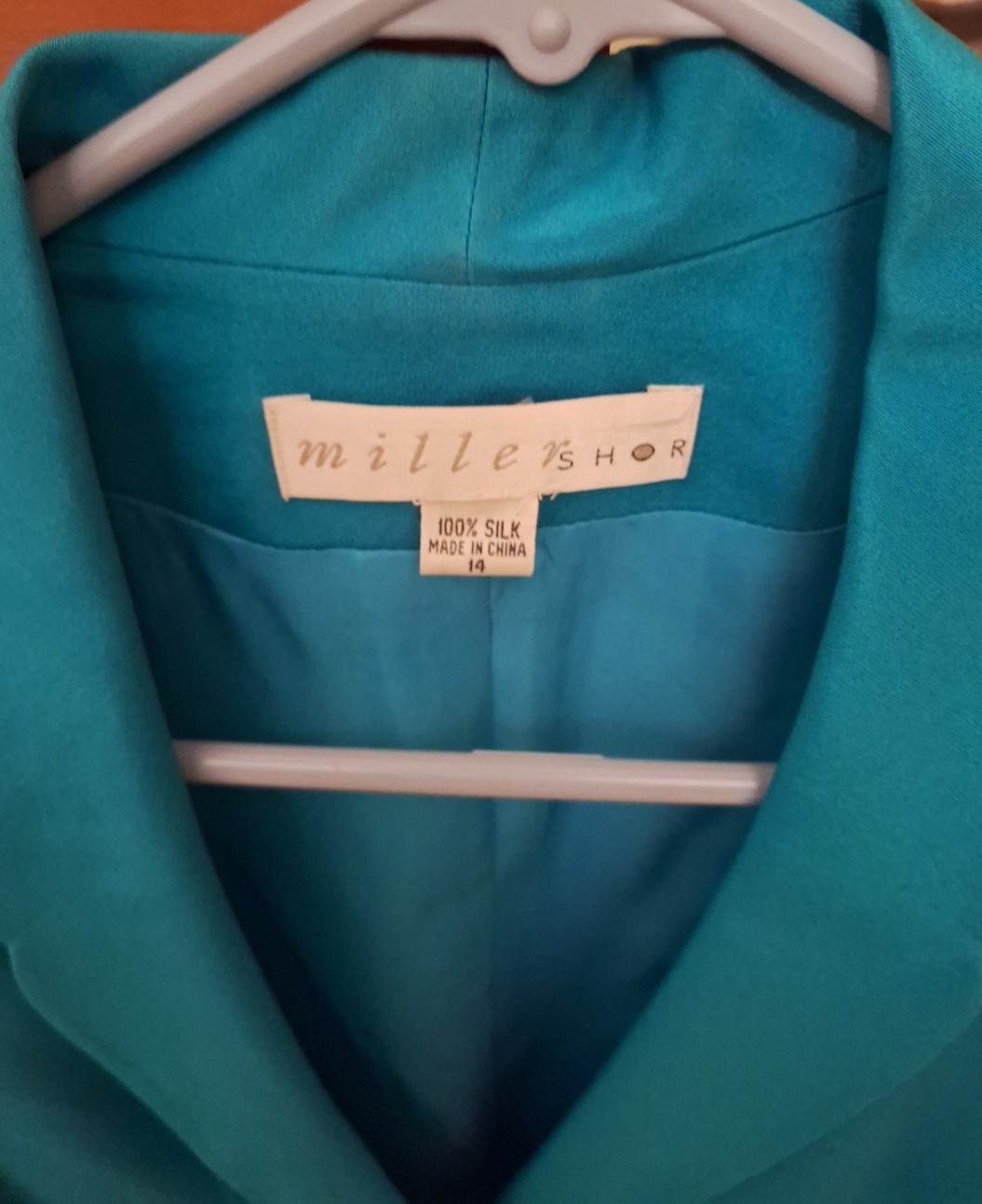 Vintage Teal/ Green 1980 3pc 100% Silk Skirt, Top , Suit Jacket by Miller’s Shop