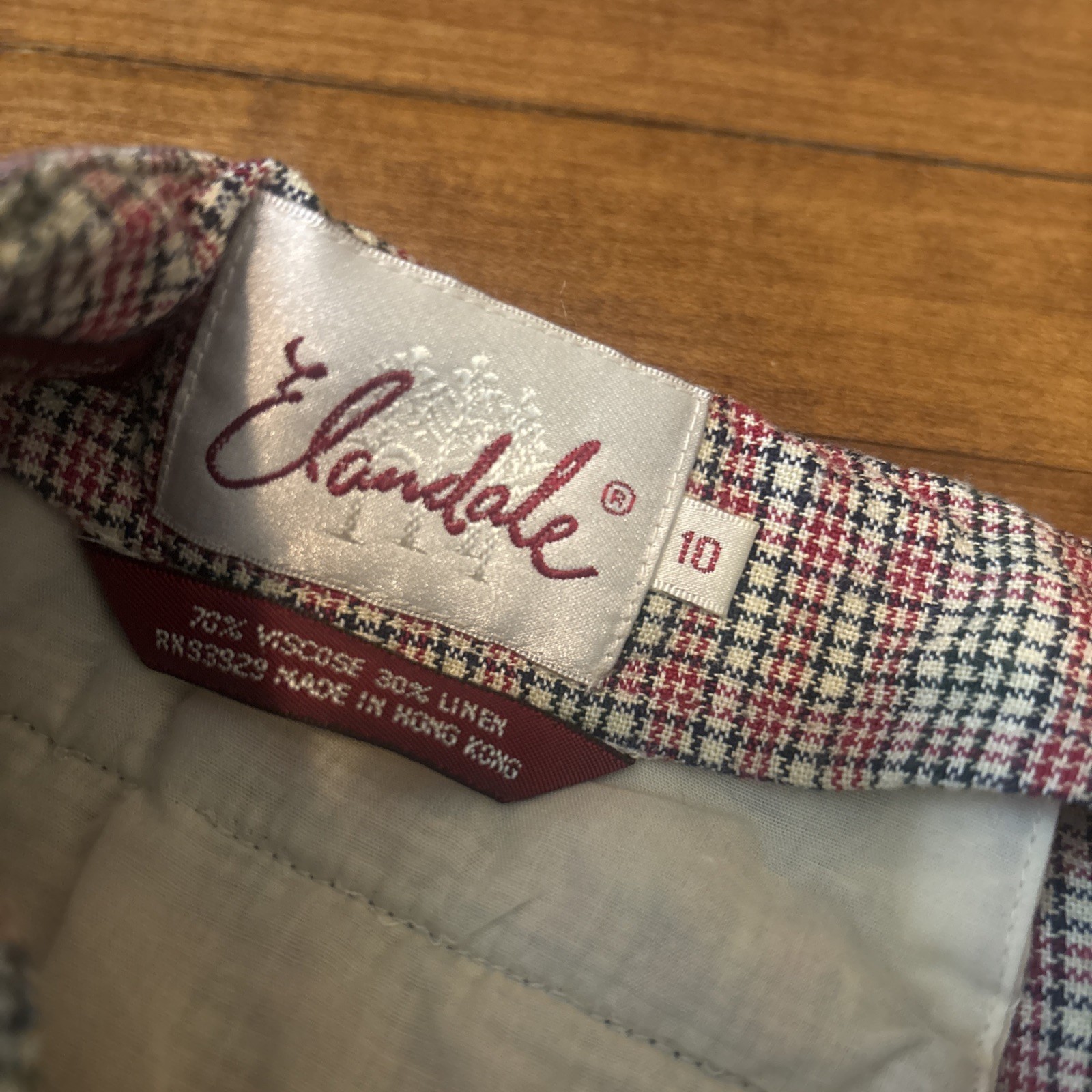 Vintage 70s Elandale Plaid Button Down Shirt And Skort Set Size M 10 30% Linen