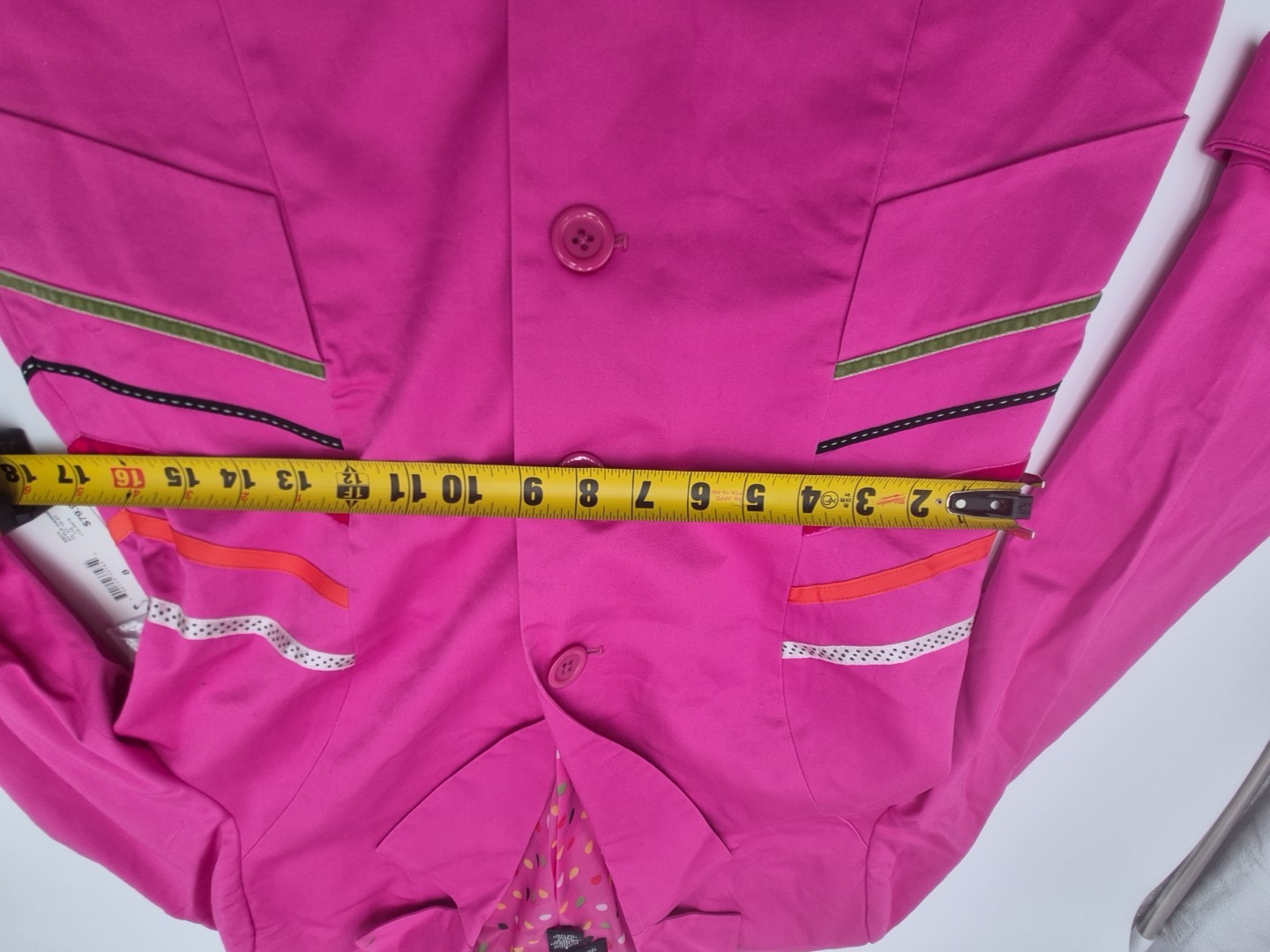 Vtg Good Clothes Women’s Jacket 1990’s Pink&Ribbon W/Polka Dot Lining Sz.8 Nwt