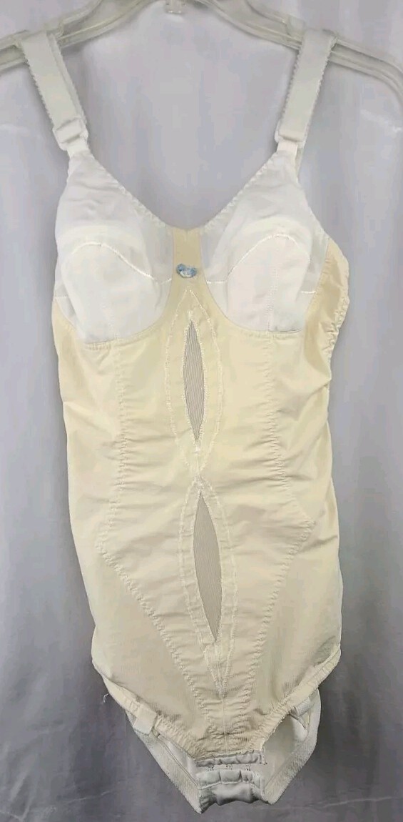 34C Vtg Playtex I Can’t Believe It’s A Girdle All In One Bodysuit Garter Tabs