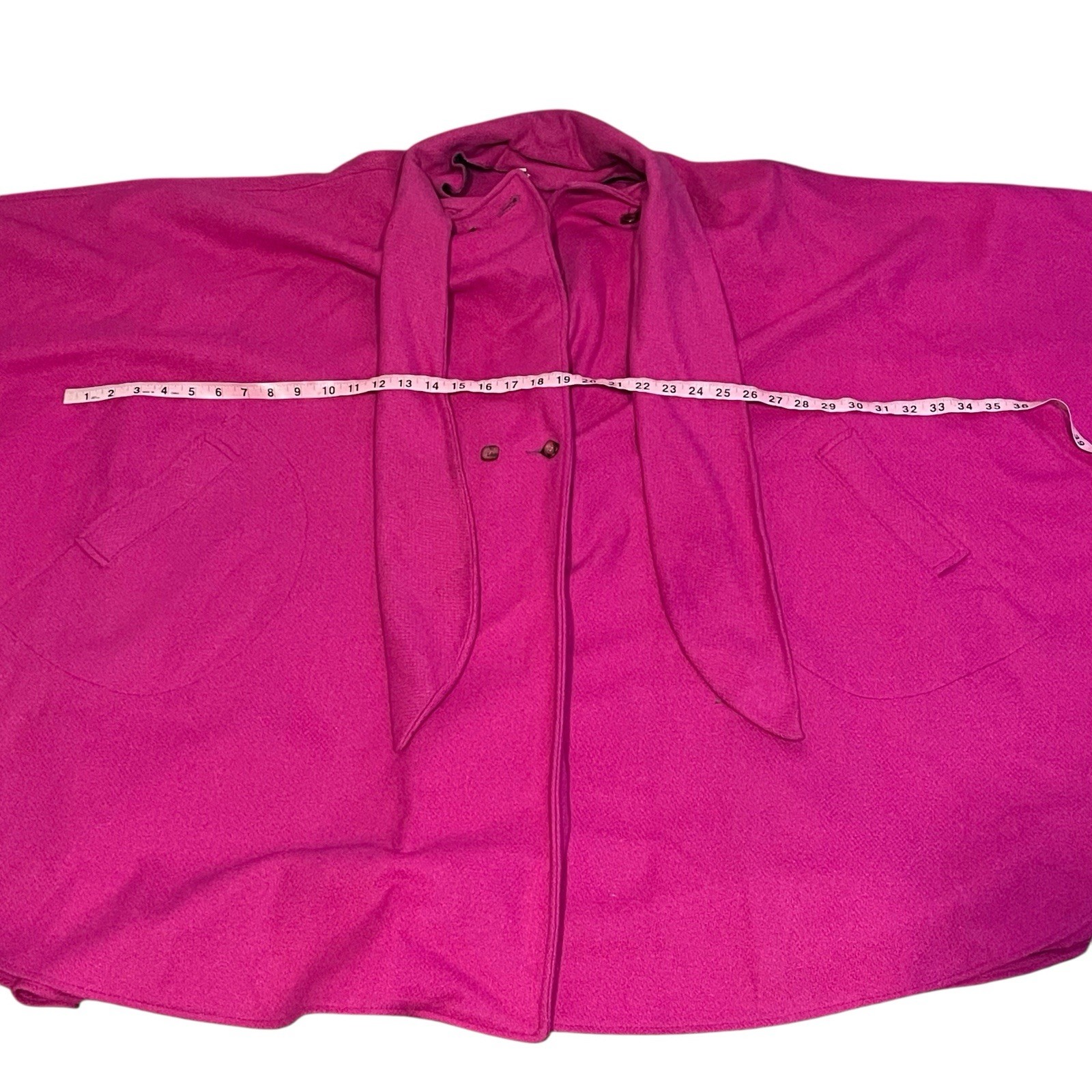 Vintage Country Pacer Wool Pea Coat Poncho Jacket Women’s Size XL 16/18 Pink