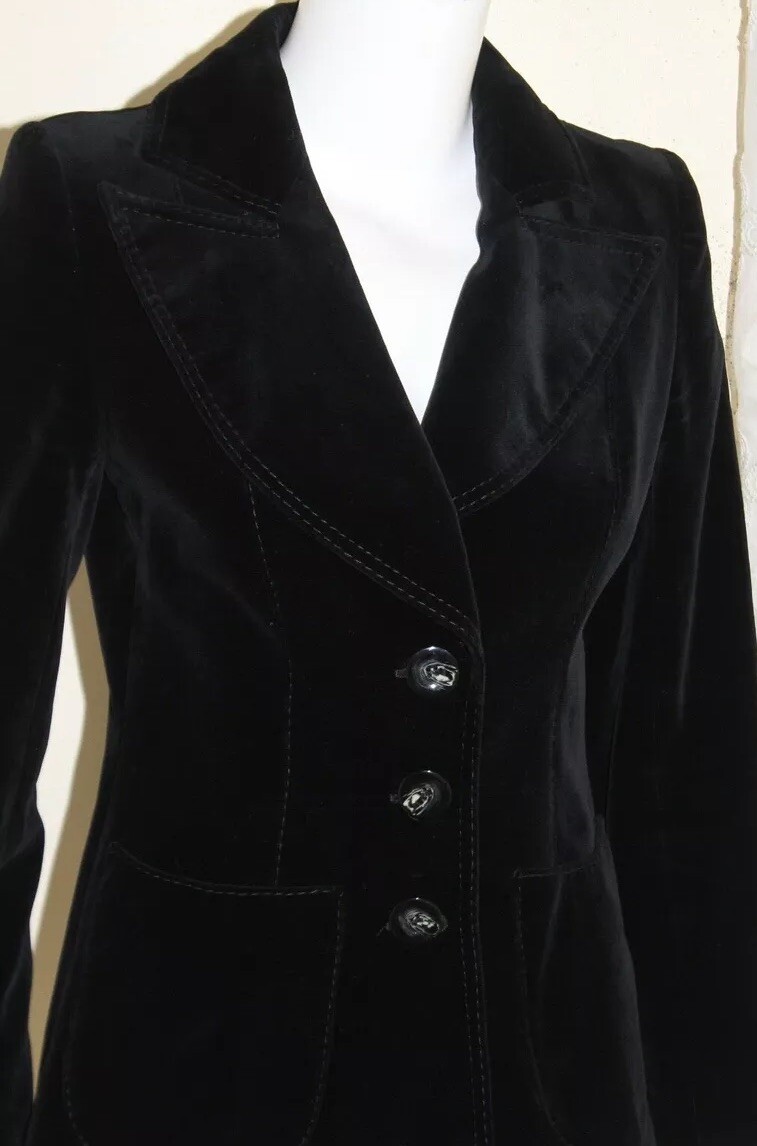VTG Your Sixth Sense 38 4/6 German Austrian Tracht Velvet Romantic Jacket Blazer