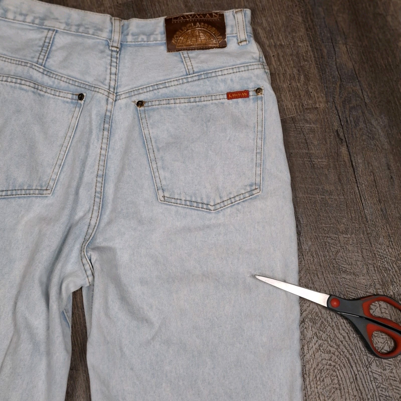 VTG Lawman Jeans Women Sz 13 Western High-Waist Light Wash Tapper Denim Pant 80s