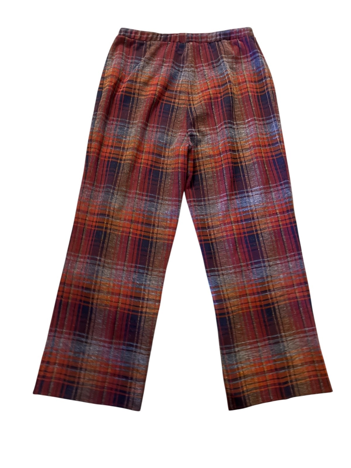 Vintage Graff Californiawear Polyester Retro Red and Blue Plaid Stretch Pants