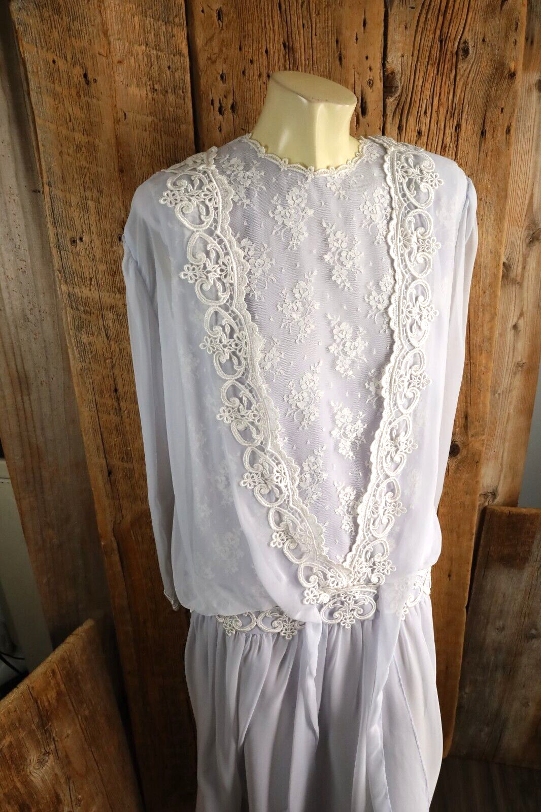 Vintage Jessica McClintock Lacy Pale Purple Wedding Dress Size 10
