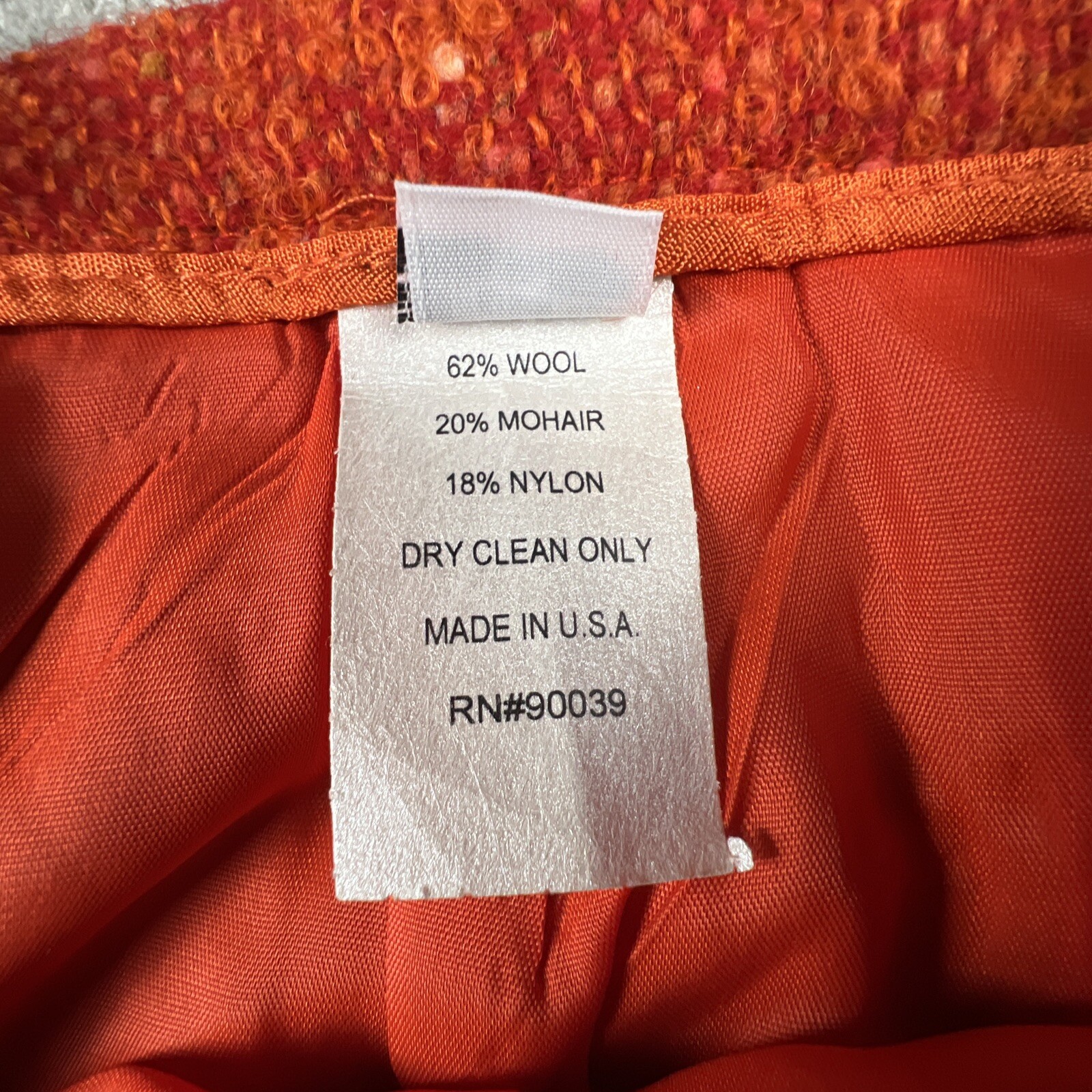 VTG Florine Wachter Bicci Skirt Suit Set Womens 12 Wool Mohair Red Jackie O
