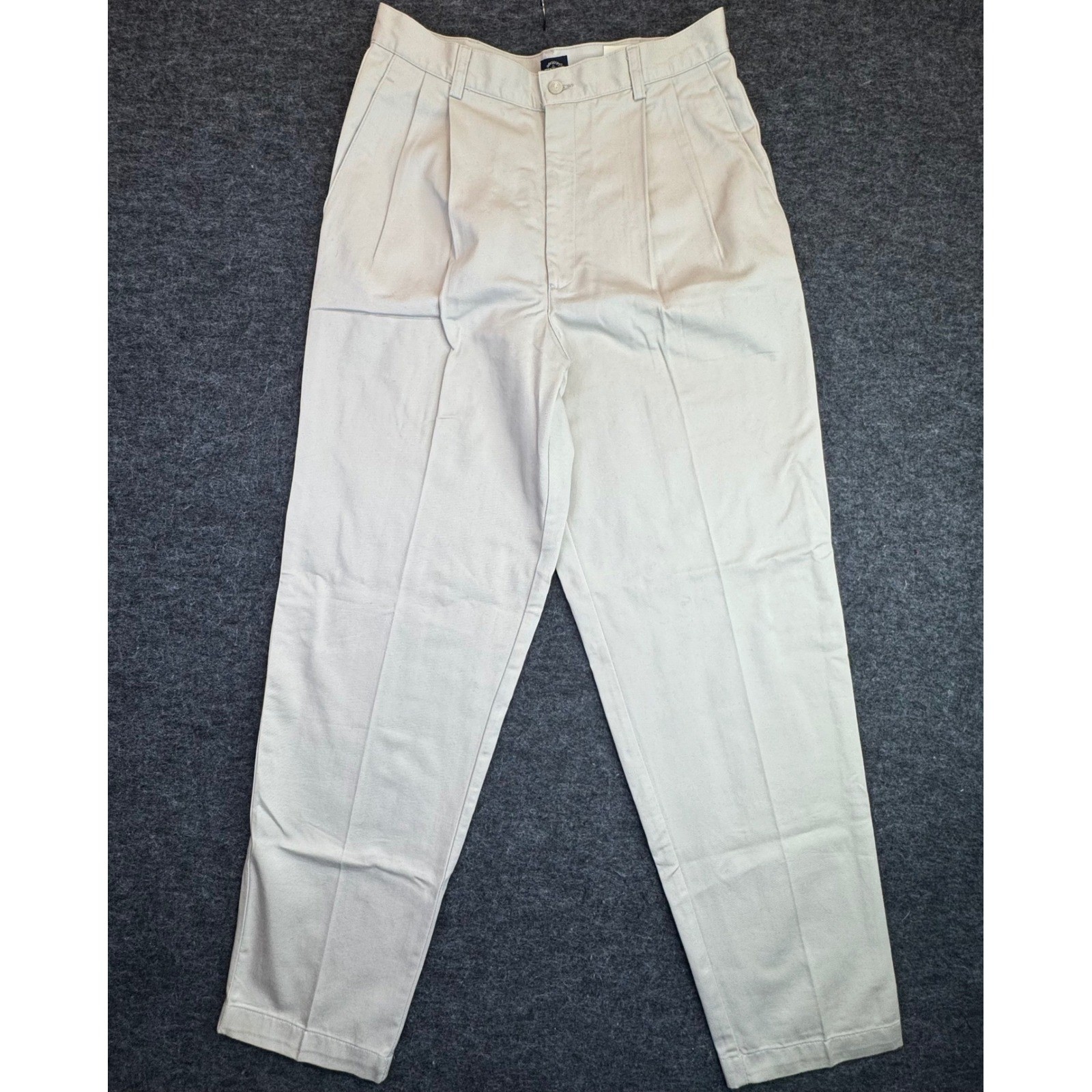 Vintage Womens Dockers Classic Khakis Pants 12×31 Beige Pleated Tapered Chinos
