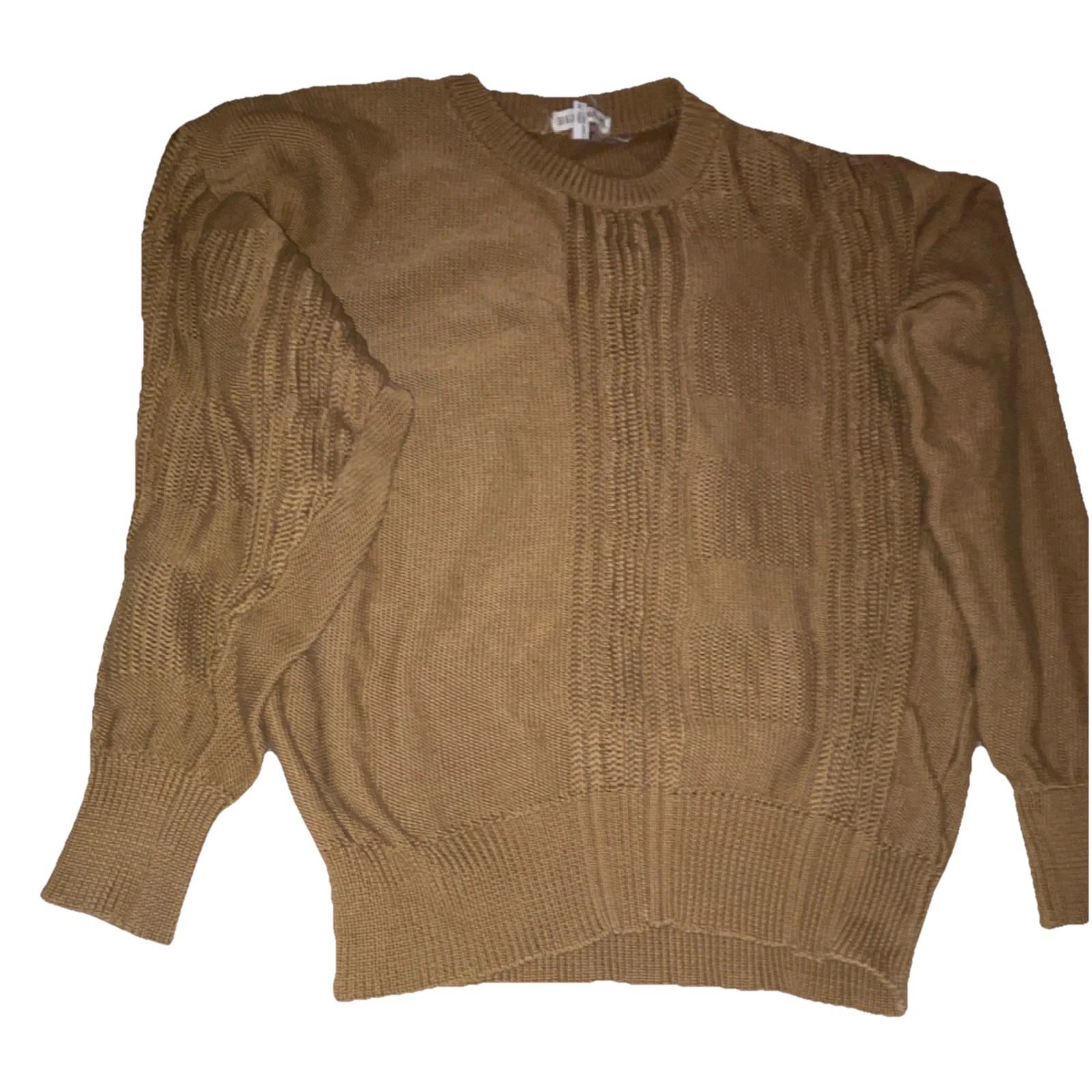 VINTAGE ITALIAN Beltrami Brown Cotton Knit Pullover Sweater Women’s L