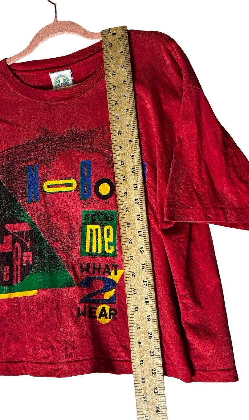 90s Memphis Style Crop Graphic T-shirt Sz L/XL Nobody Tells Me What To Wear READ