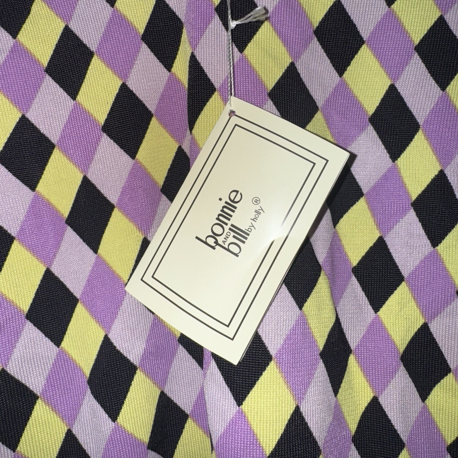 VTG Sweater Preppy Argyle Geometric Nylon V Neck XS NWT Clueless Purple