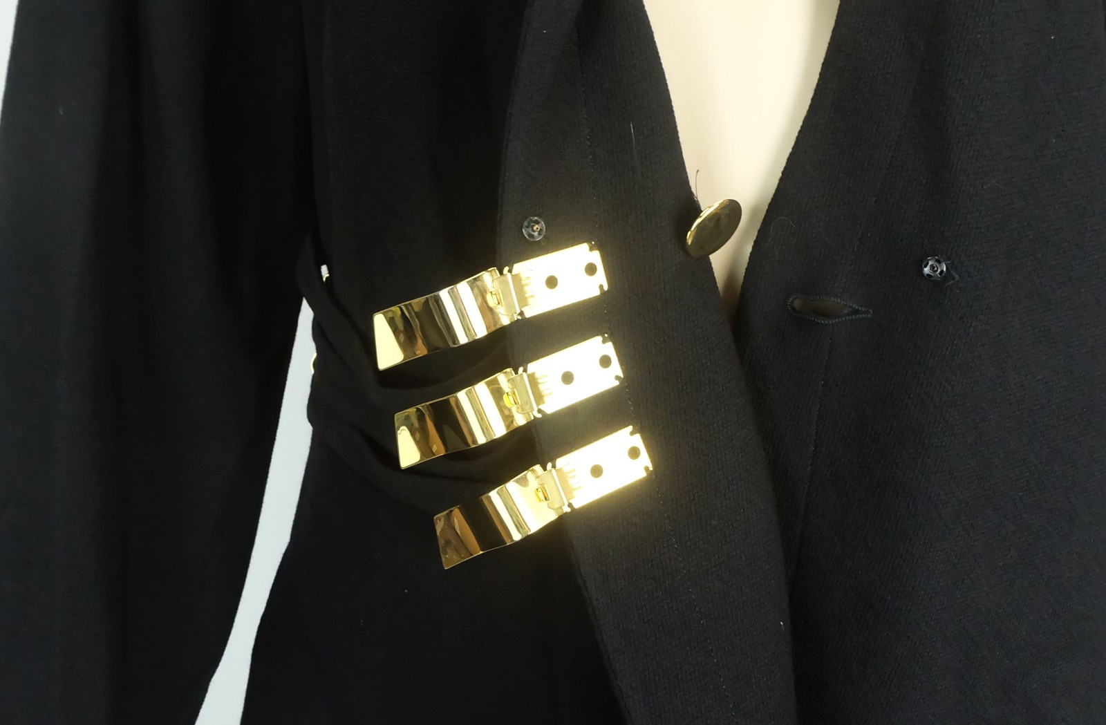 extravagant jacket roger sakoun paris 80s size M black wool fabric