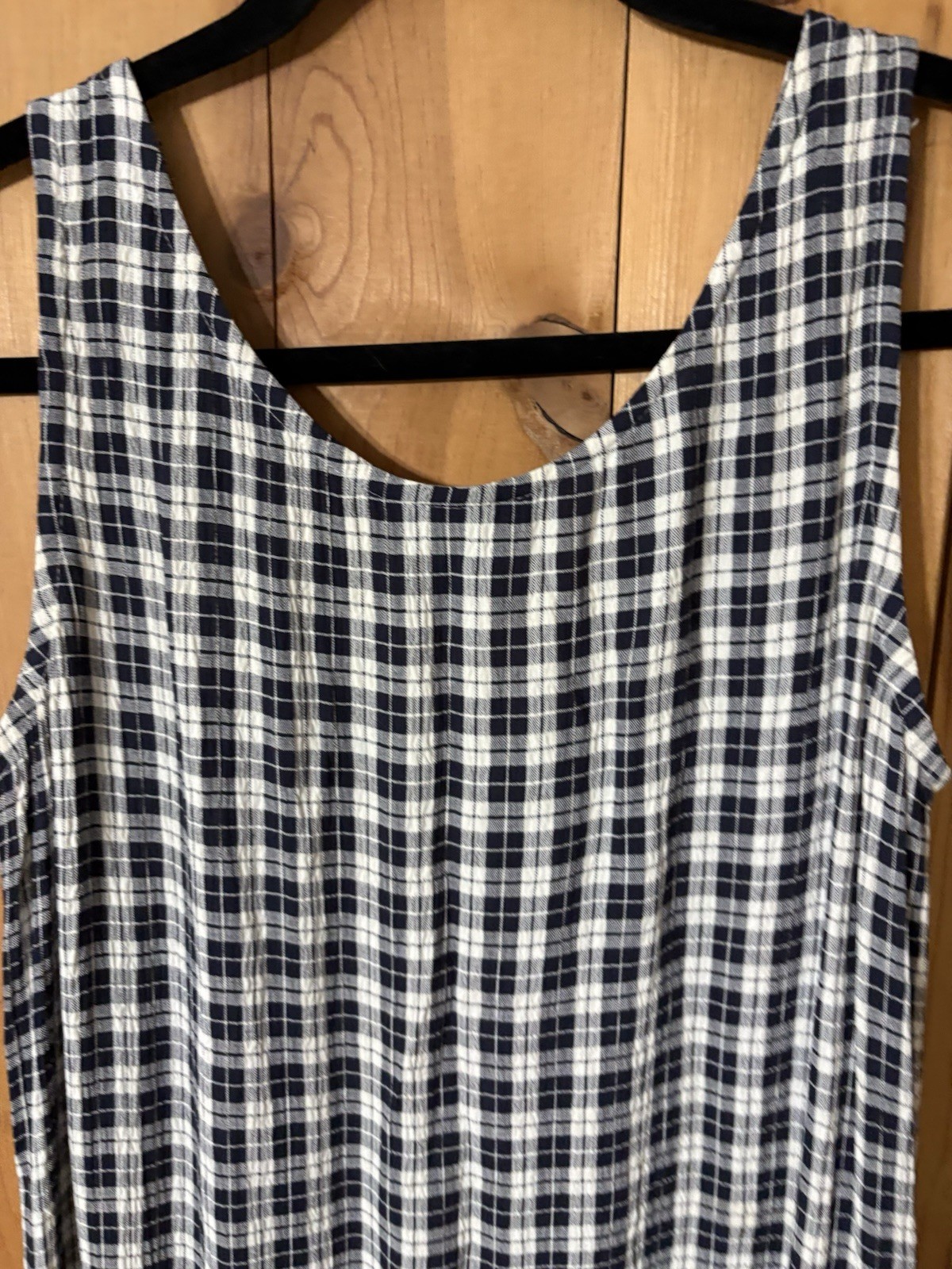 VTG 90s y2K Limited London Paris NY Blue Plaid GINGHAM DROP WAIST MAXI Dress S