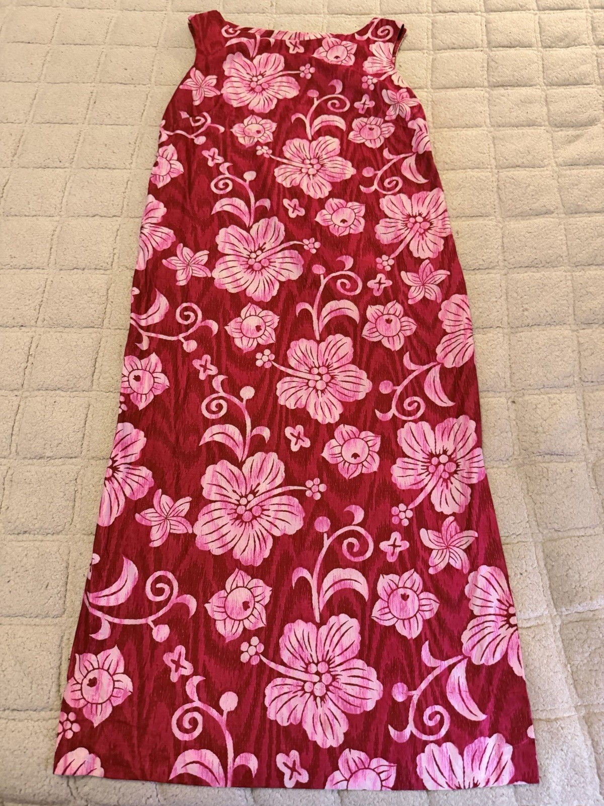 Vintage 60s Hoaloha Sears Ala Moana Hawaii Tiki Dress Sz S/M Hawaiian Side Slits