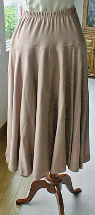 VTG Molto Fino SKIRT Midi Long 100% Cotton Sz S, Yoke at the hips Elastic Waist