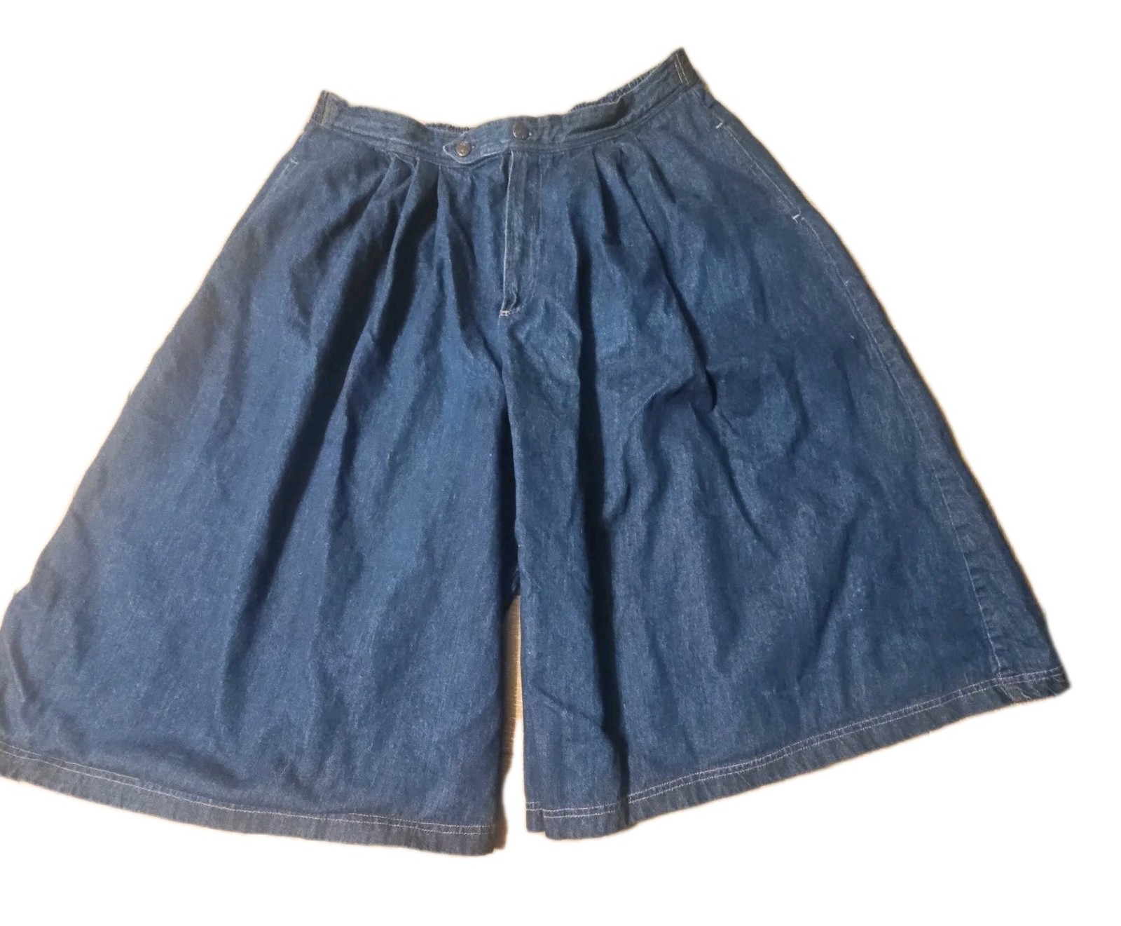 VTG Sasson Plus 38/24W Blue Denim Wide Leg Culottes Gauchos.Super High Rise