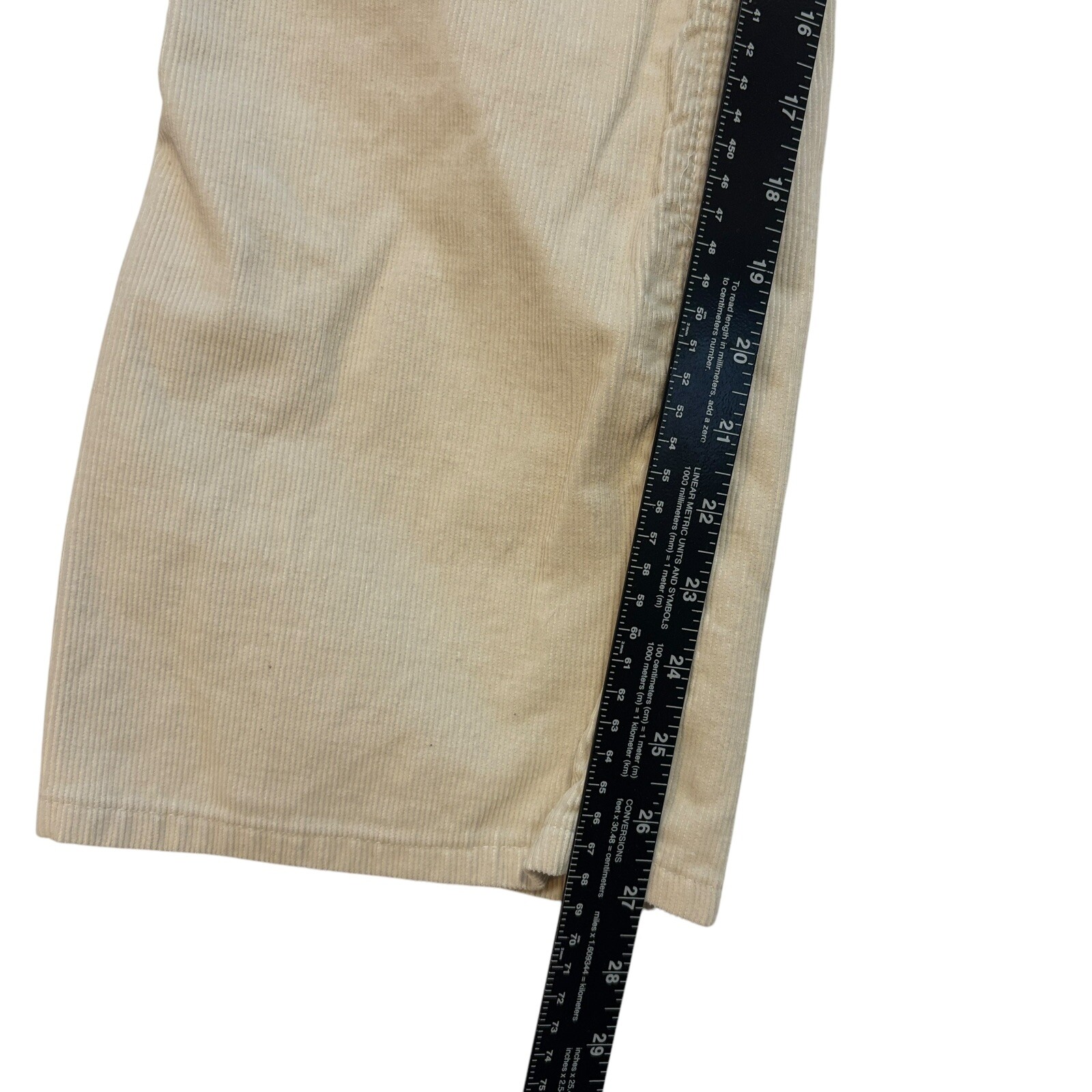 Vintage 70s Levi’s Bell Bottom Corduroy Jeans Women’s 30×27 Yellow White Tab