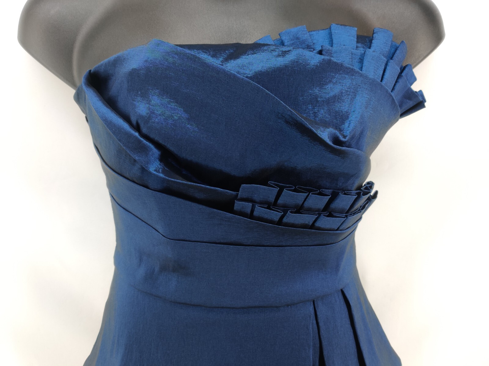 Vintage Diana Blue Metallic Strapless Party / Prom Dress Size XL (Runs Small)