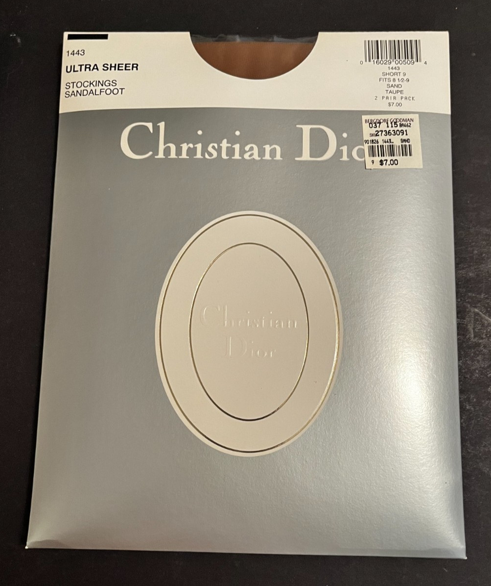 Christian Dior Stockings Sandalfoot Ultra Sheer Sand Taupe #1443 NOS 6 pairs