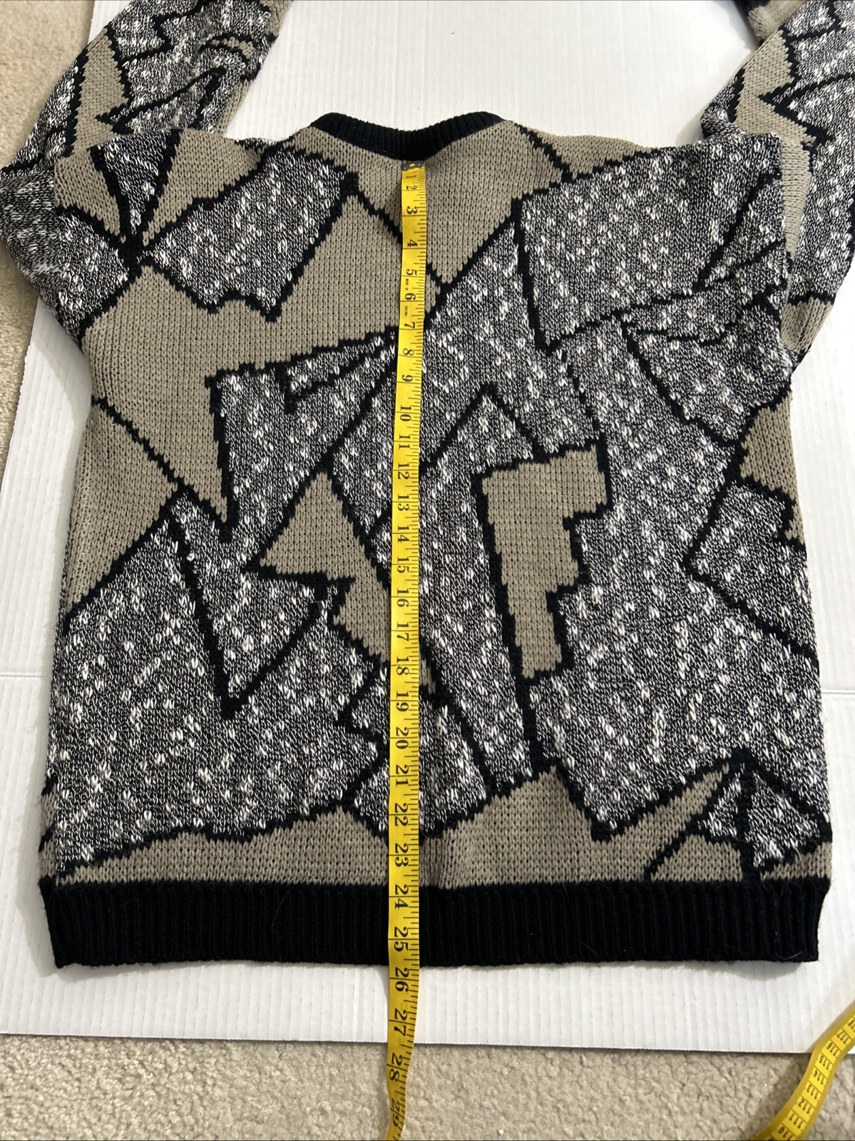 Vintage Women’s 80s Adele Knitwear Sweater USA Chunky Geometric Size Medium
