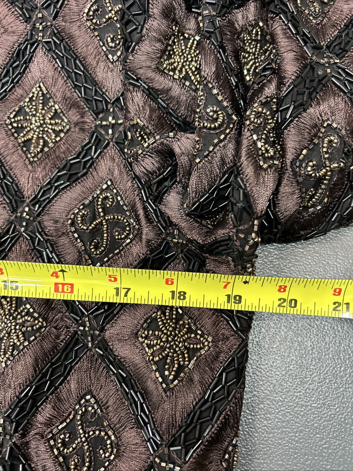 Vintage 1990s Black Tie Oleg Cassini Embellished Beaded Sequin Silk Jacket Sz S